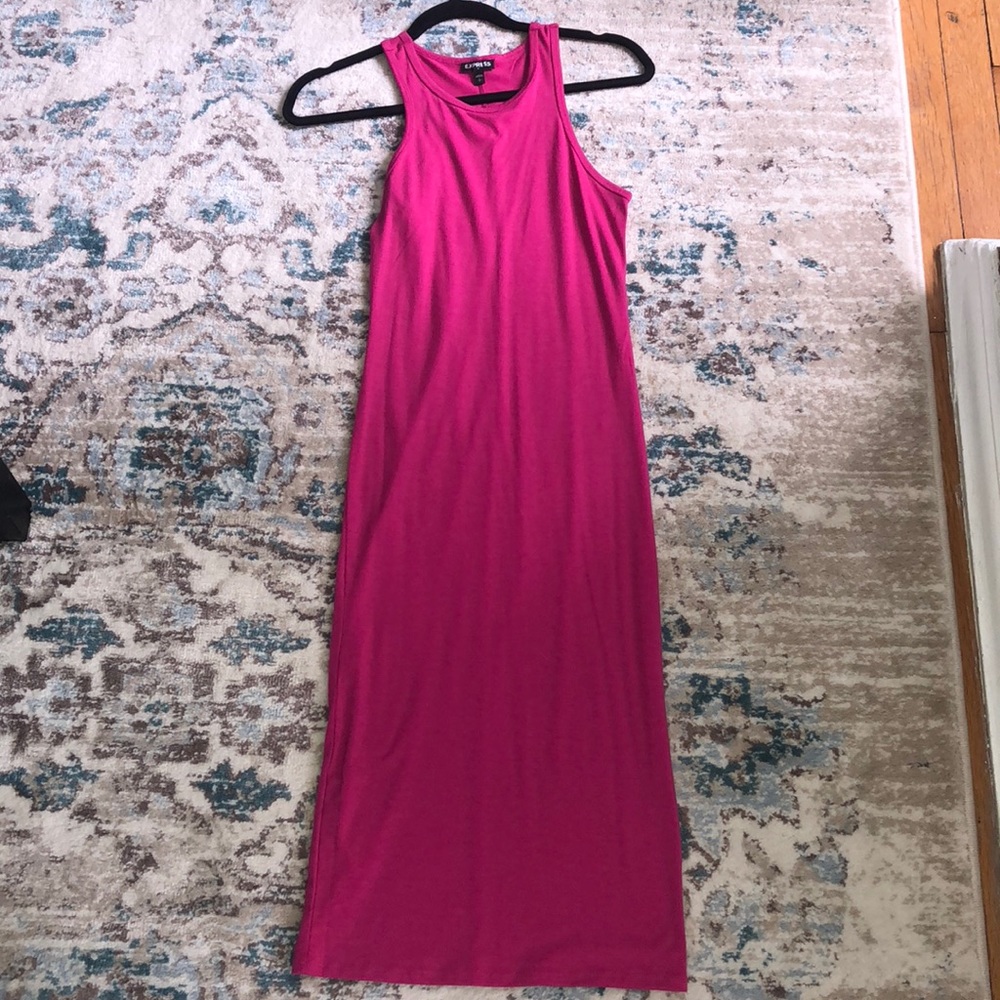 Express Hot pink midi dress